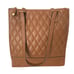 Vera Bradley Tan Brown Quilted Pebbled Leather Nora Tote Handbag