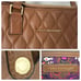 Vera Bradley Tan Brown Quilted Pebbled Leather Nora Tote Handbag
