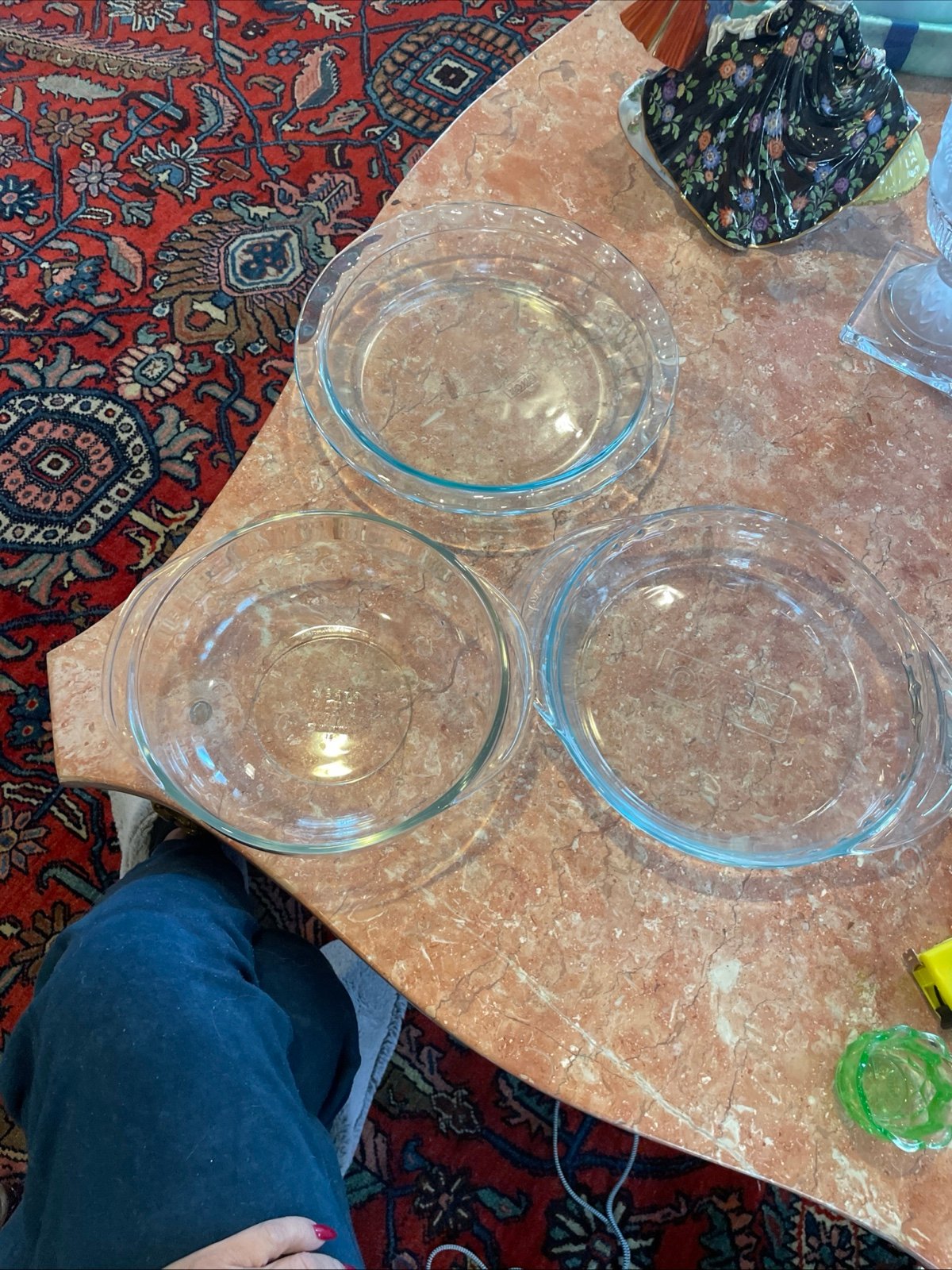 set of 3 vintage pyrex bowls and platters