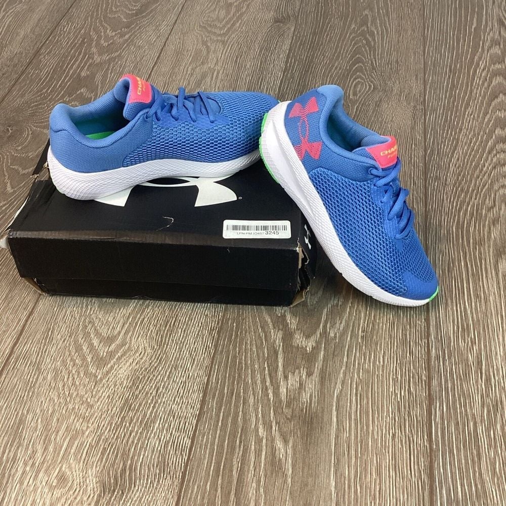 under armour charged pursuit 2 BL UA Kids 4 Blue Sneaker Tennis Shoe Running