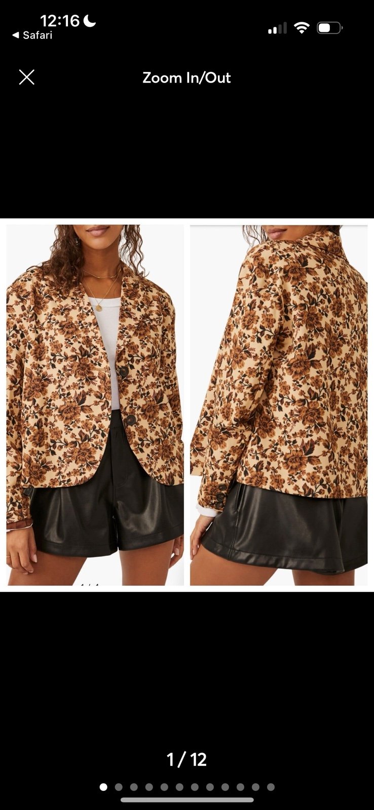 Free People Cali floral print blazer