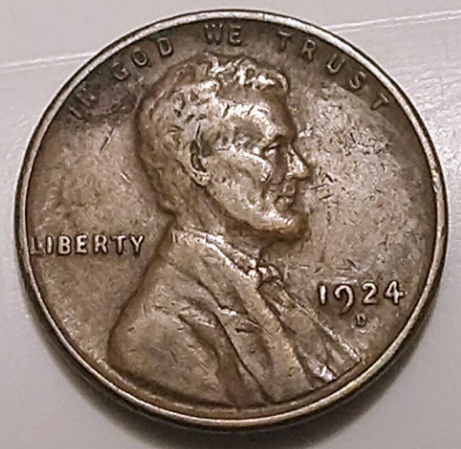 1924d Brown Wheat Penny Rare Semi-Date USA Genuine Nice