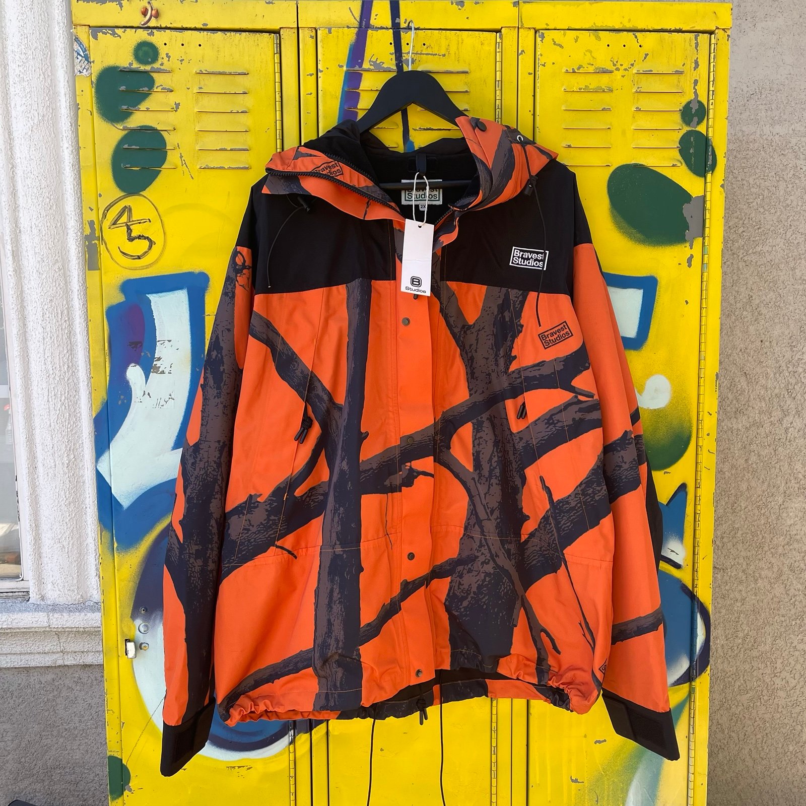 Bravest Studios Orange Real Tree Windbreaker Jacket
