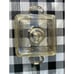 Antique Pyrex Square Glass Serving Dish & Silver-Plated Caddy Holder with