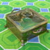 Antique Pyrex Square Glass Serving Dish & Silver-Plated Caddy Holder with
