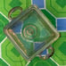 Antique Pyrex Square Glass Serving Dish & Silver-Plated Caddy Holder with