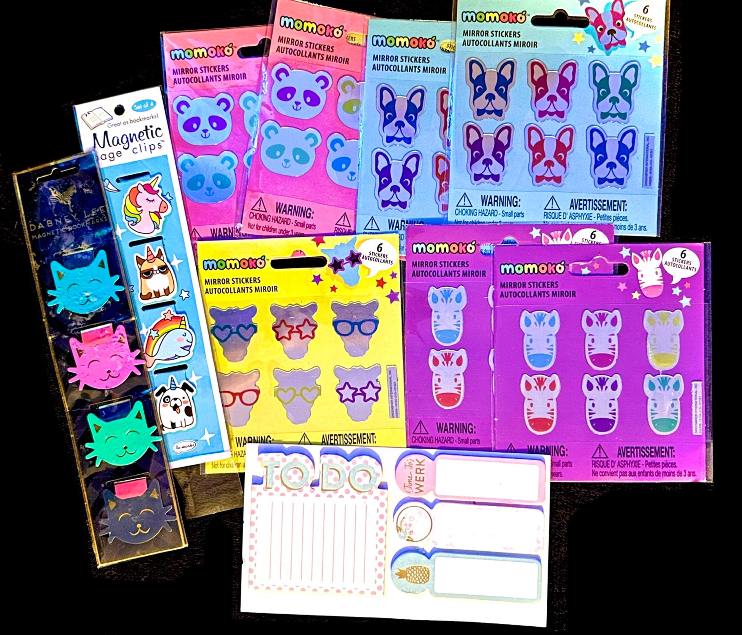 Momoko Mirror Stickers & Magnetic Bookmark-To-Do Bundle