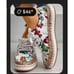 NEW Women's Fashionable Embroidered Floral Sneakers Faux Leather size 7