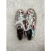 NEW Women's Fashionable Embroidered Floral Sneakers Faux Leather size 7