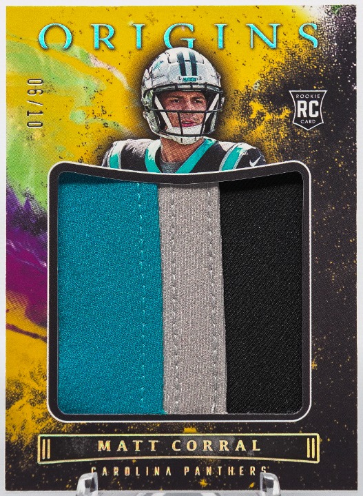 2022 Panini Origins Football Matt Corral RC Jumbo Patch /10 Carolina Panthers