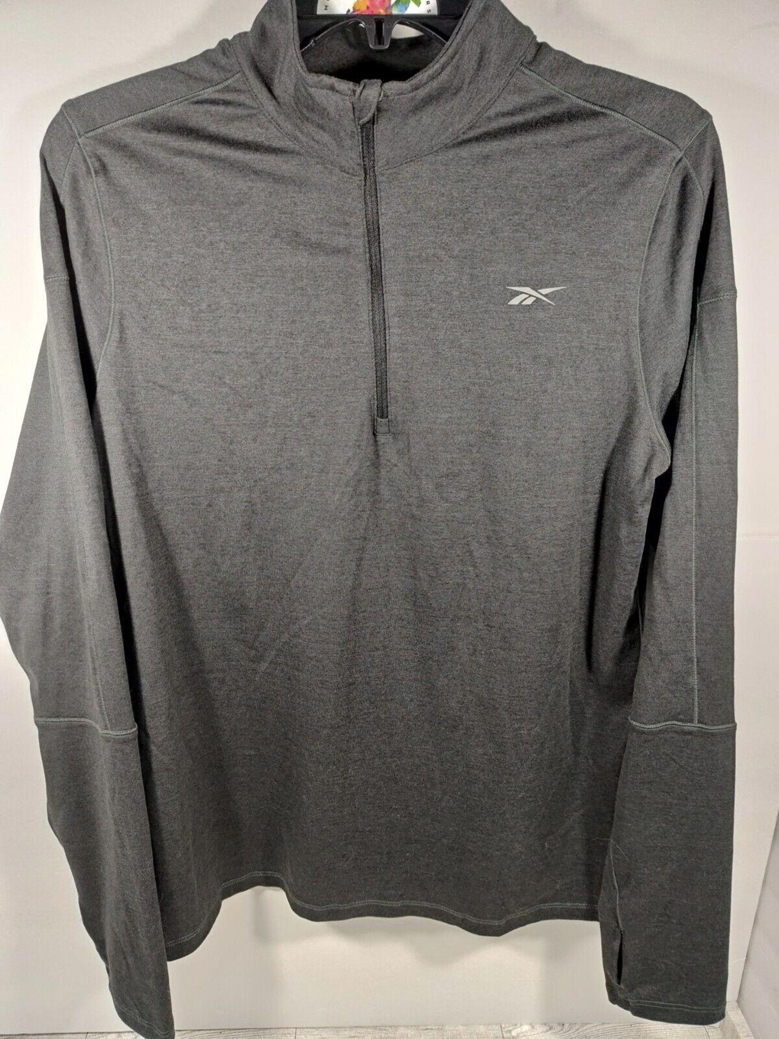Reebok Speedwick 1/4 Zip Shirt Dark Gray Women's Large Long Sleeve Active Wear