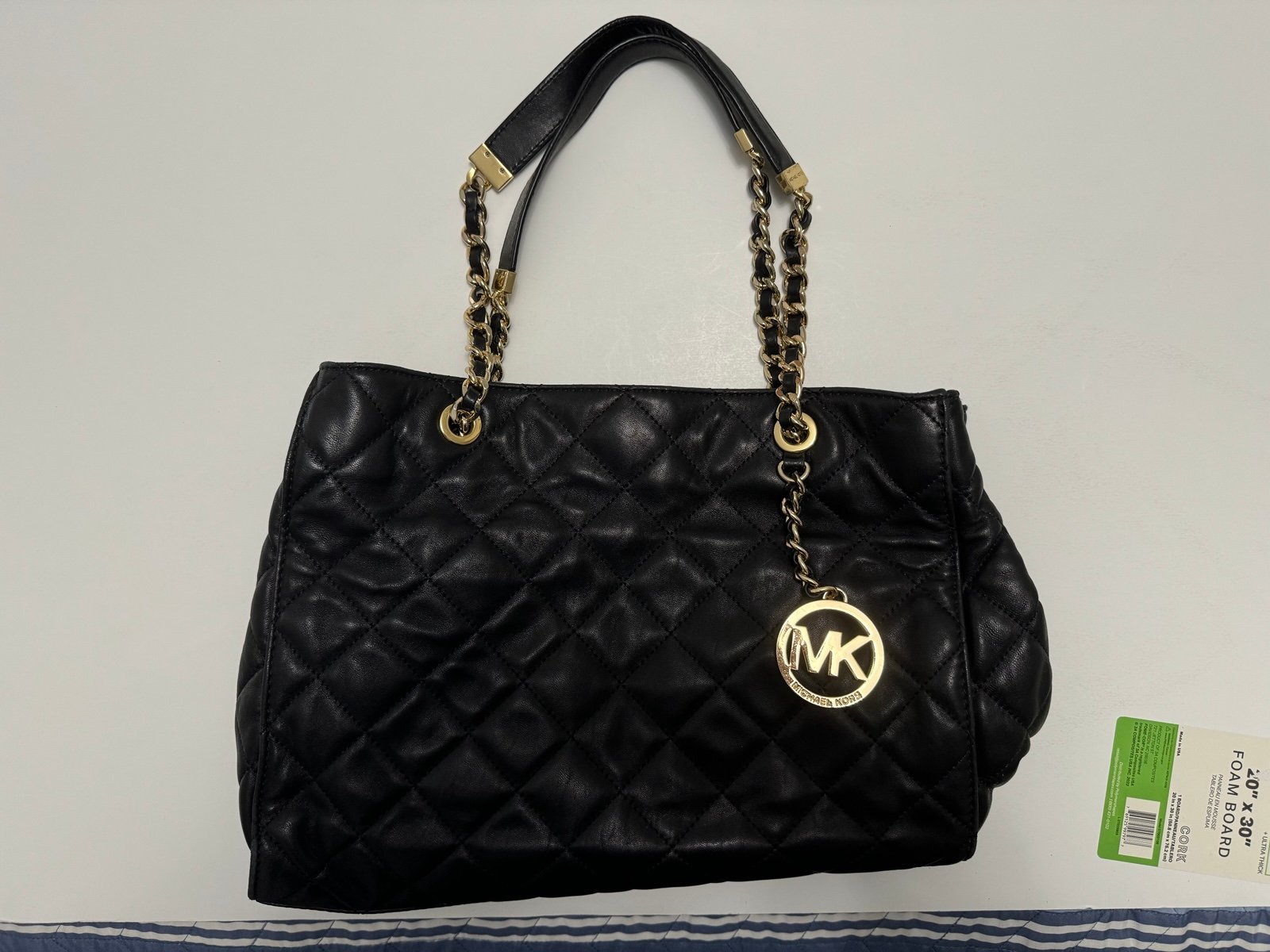 Michael Kors Black Quilted Leather Susannah Shoulder Bag Amazing Condition