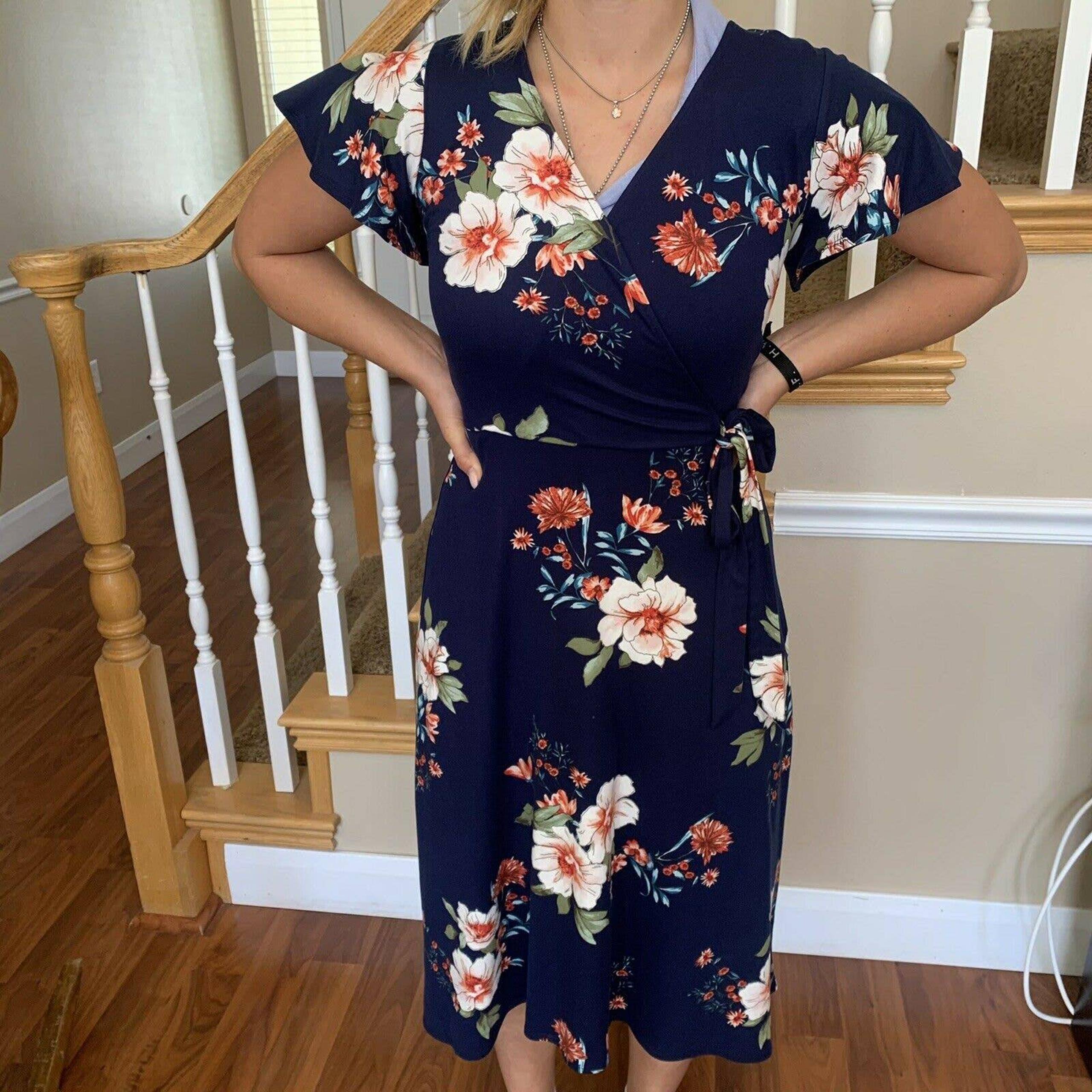 A. byer womens floral hi-low wrap dress