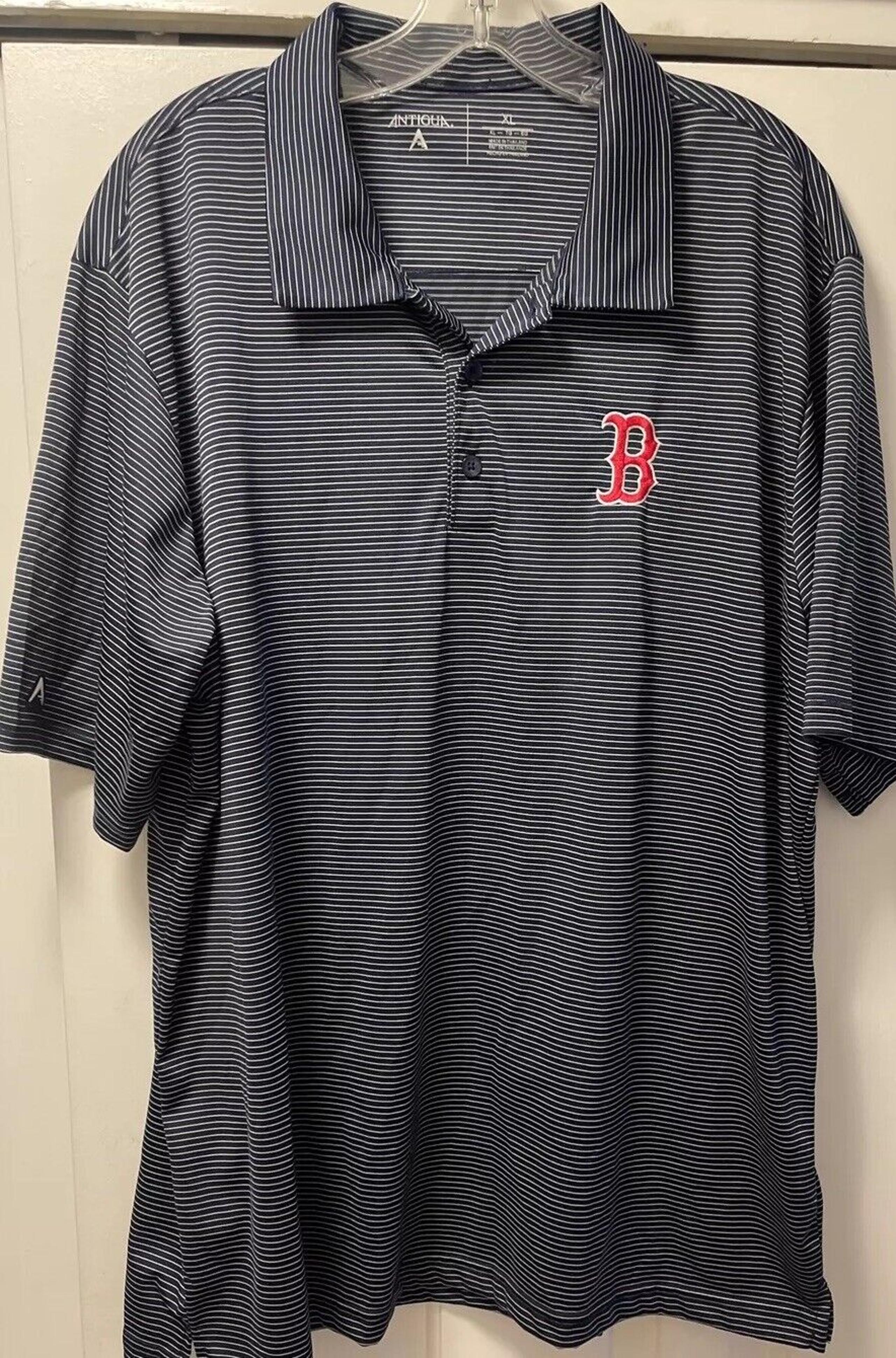 Antigua Boston Red Sox Striped Polo Shirt Men’s Size XL