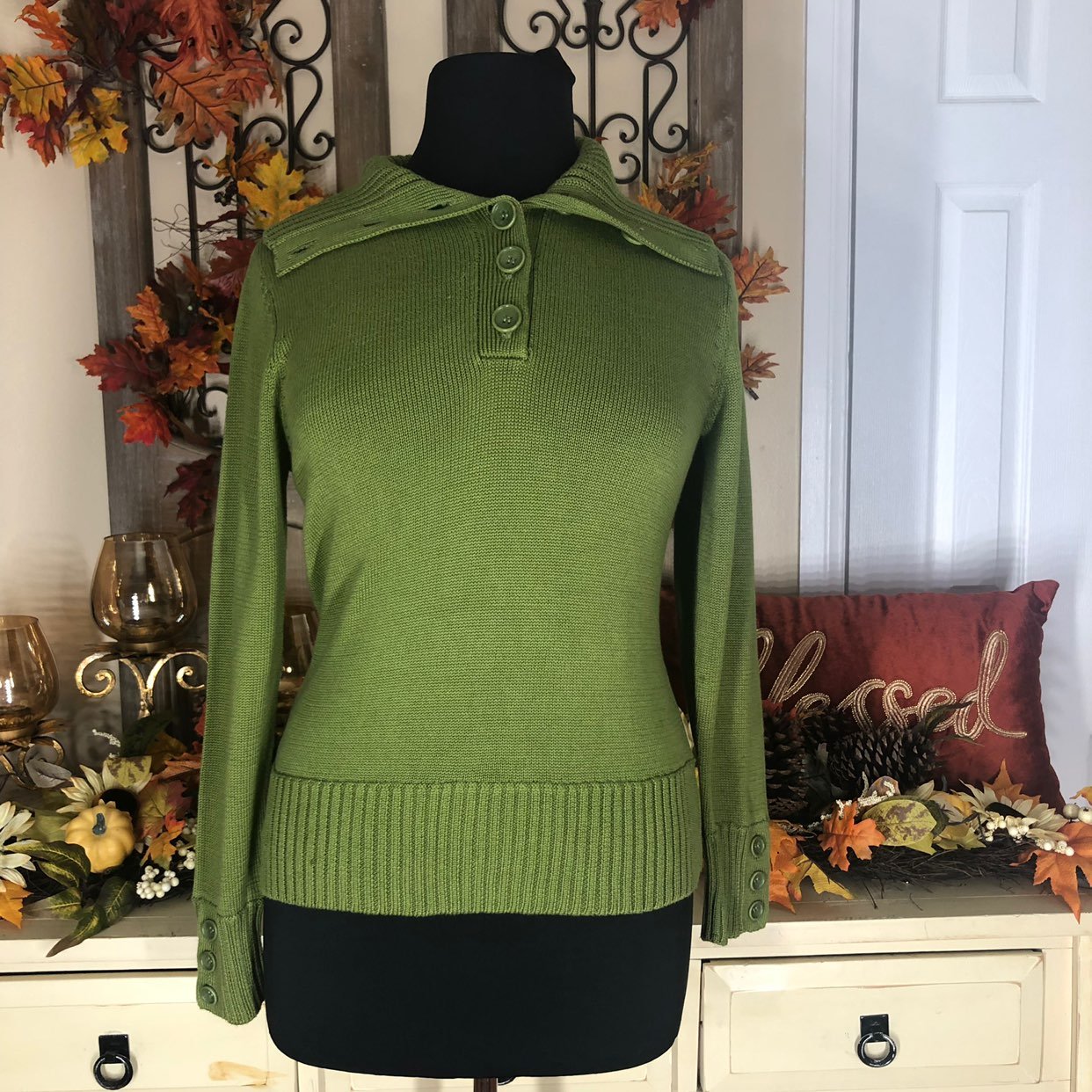 talbots| New womens green sweater