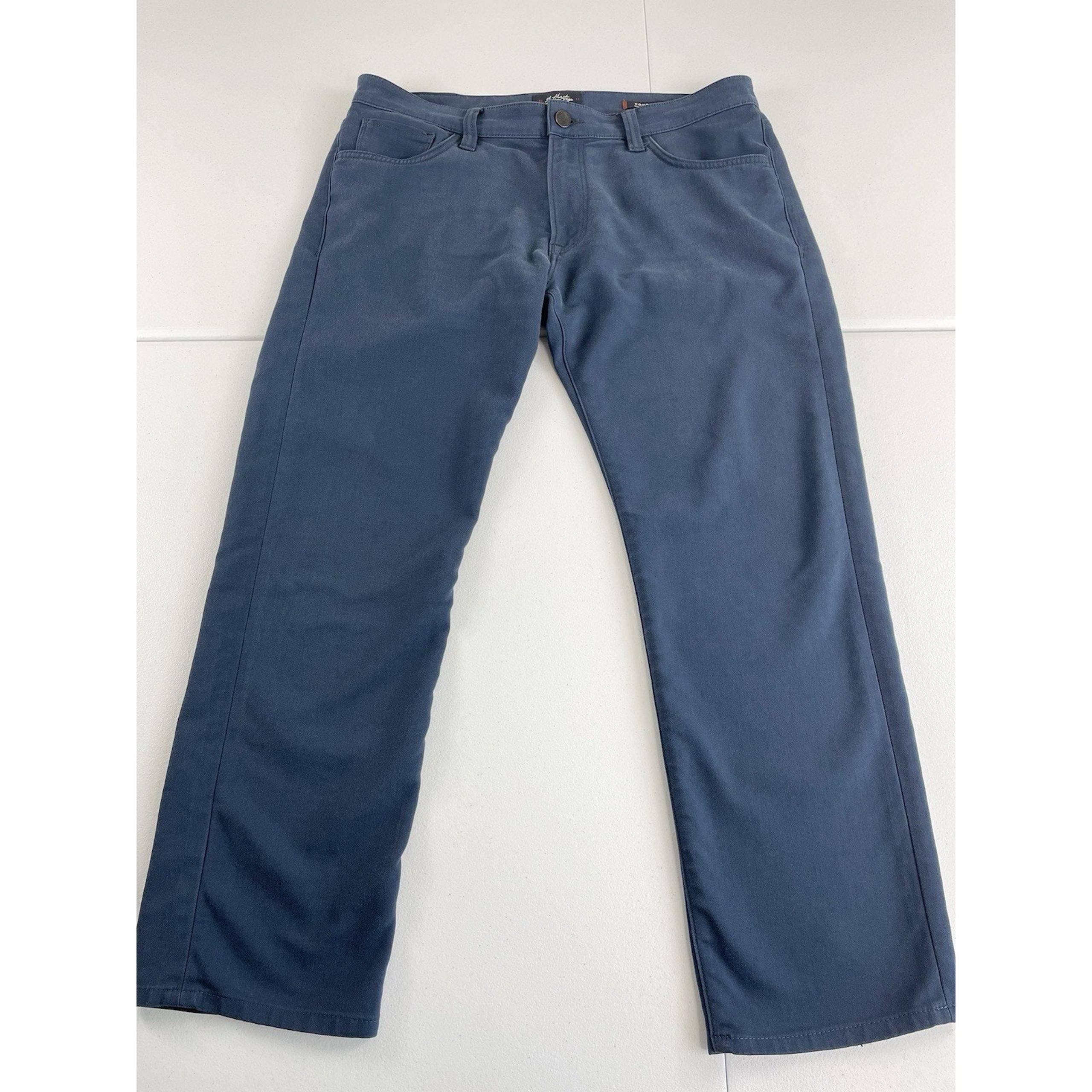 34 Heritage Courage Chino Mid Rise Straight Blue Stretch Pants Jeans Men's 36X32