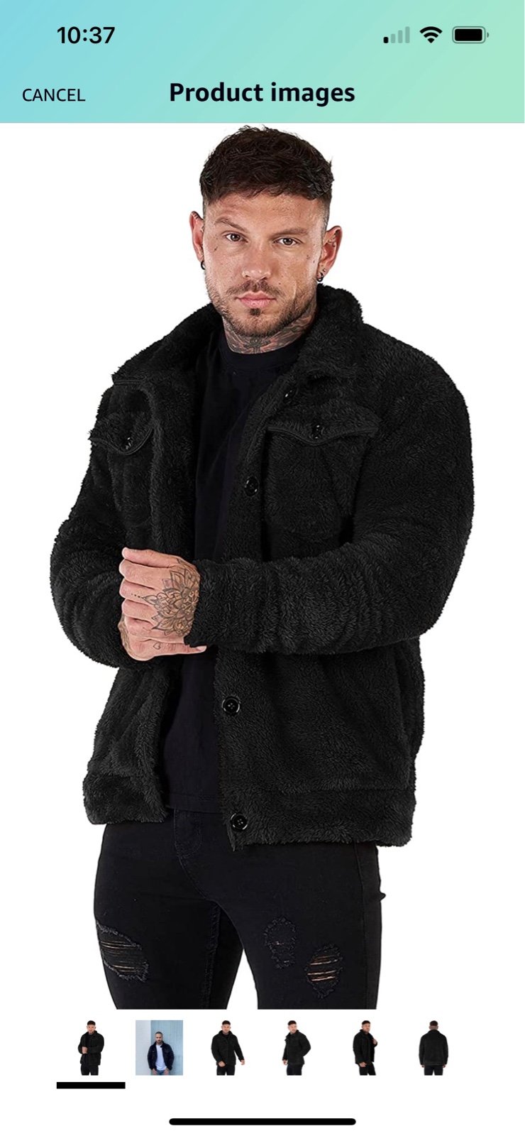 BRAND NEW MENS TRENDY FUZZY SHERPA JACKET