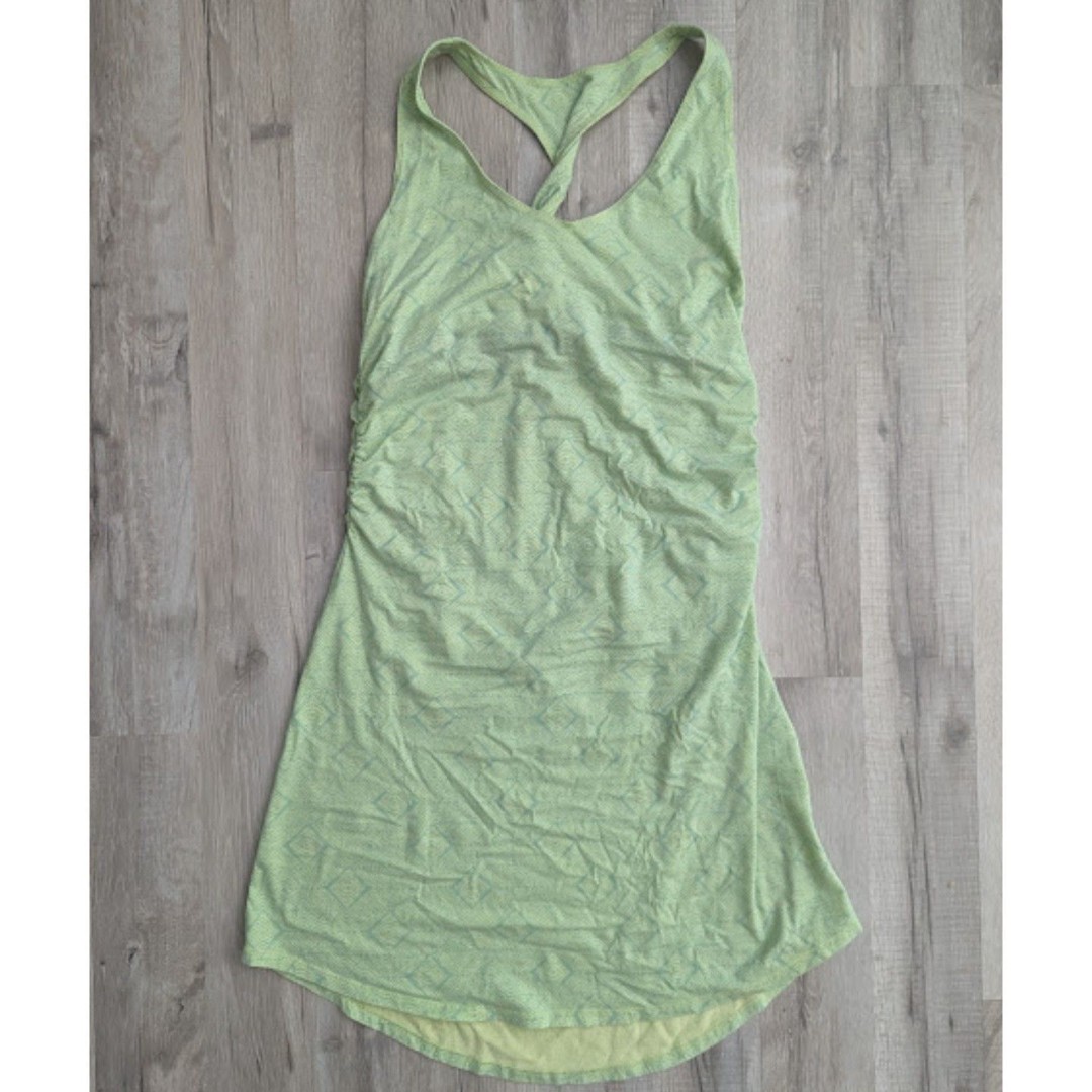 Patagonia Lime Green Kamala Twist Back Dress, Medium (W4)