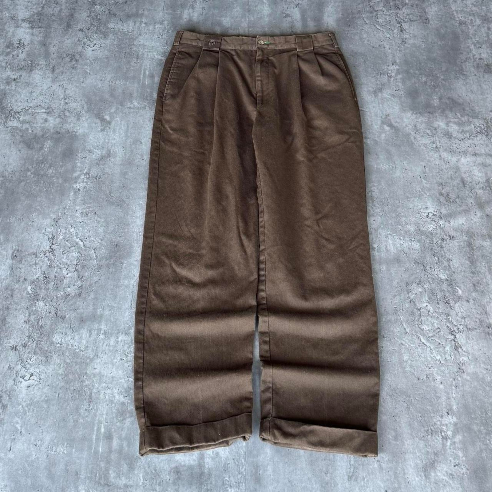 Vintage Y2K Tommy Hilfiger Brown Corduroy Baggy Dress Pants Skater Tech Pants