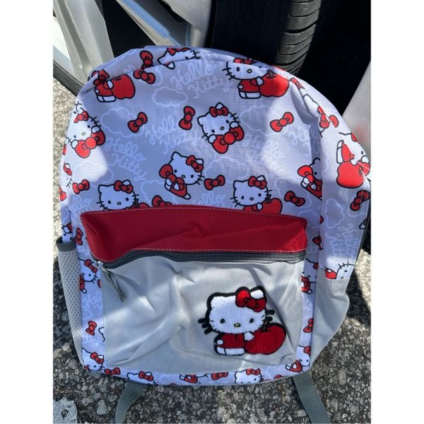 Hello Kitty Grey and Pink Backpack- felt logo