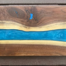 Walnut Live Edge & Epoxy Resin Charcuterie Board!