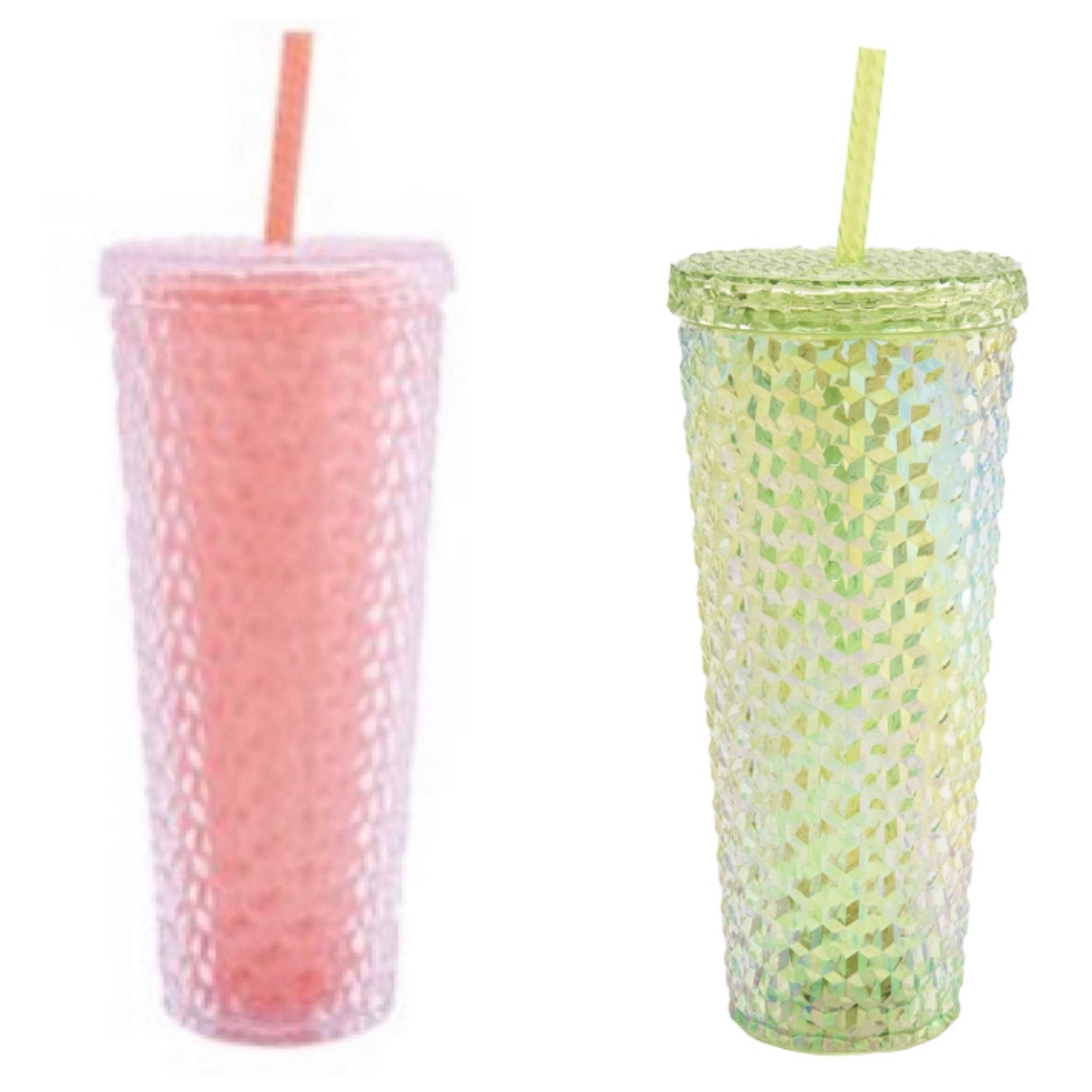 ⭐️Bundle of(2) Mainstays 26oz Textured Tumbler w/straw