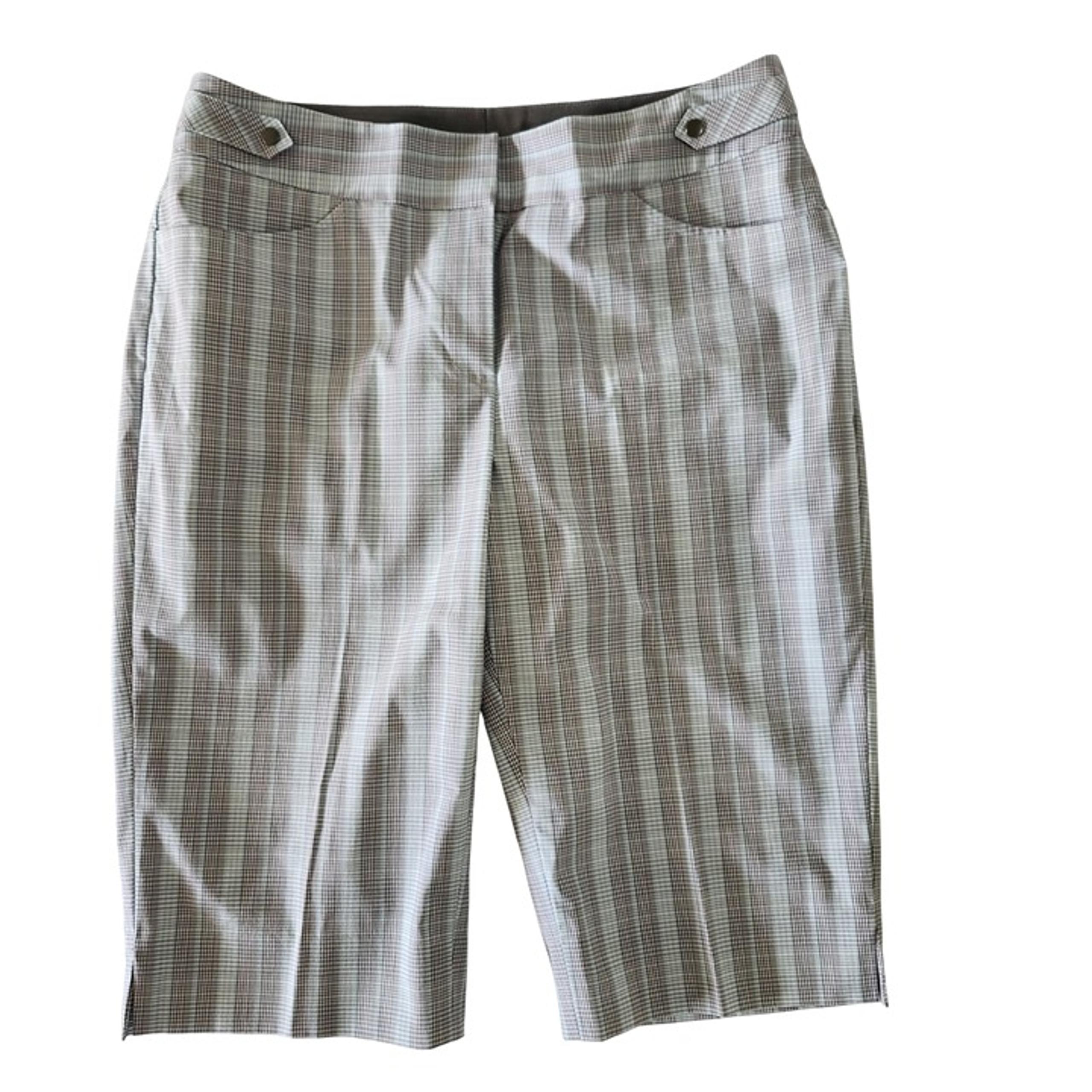 Cutter & Buck Bermuda Golf Shorts Plaid Checked Blue and Brown Stretch Women 10