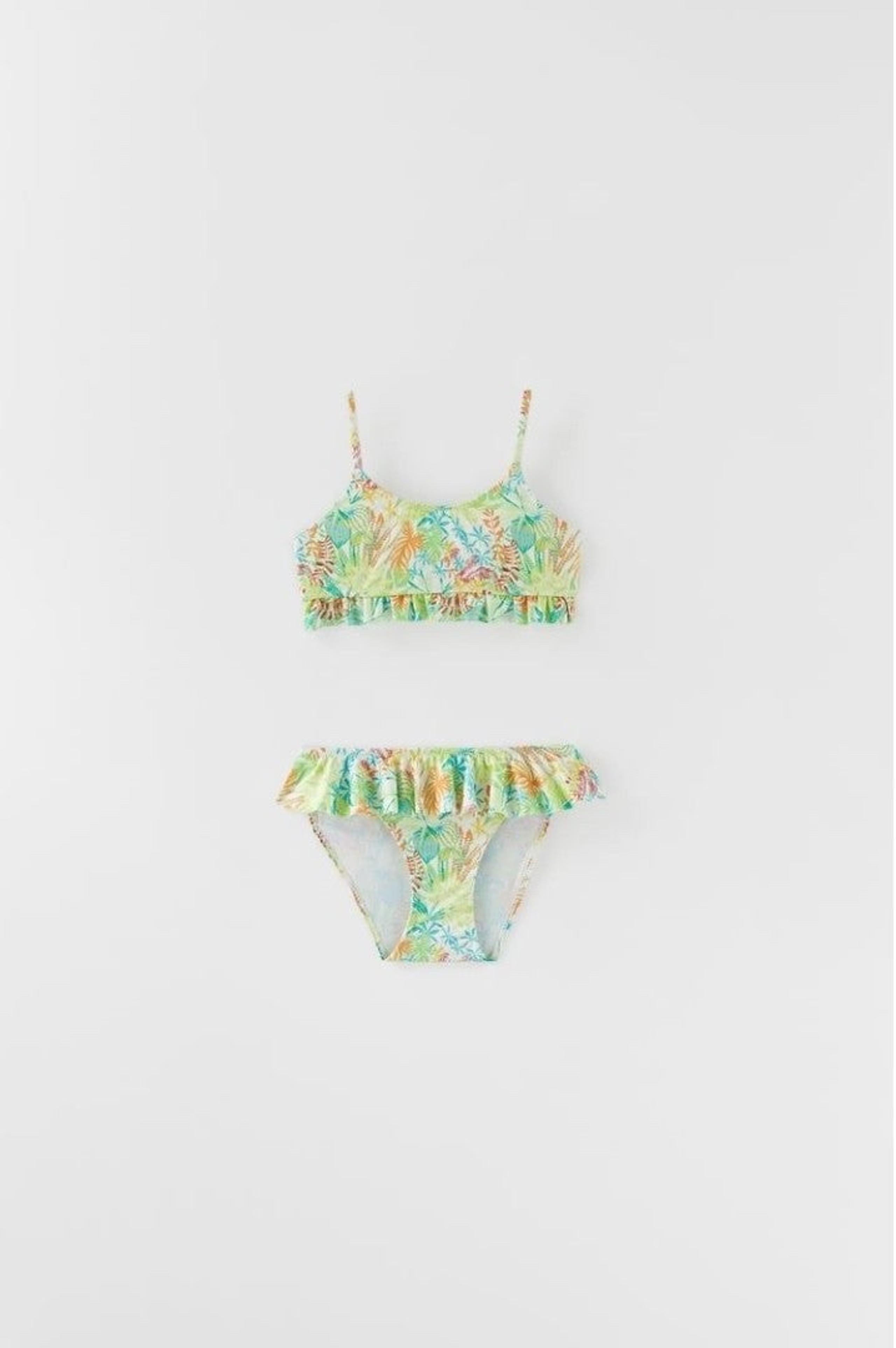 Zara kids girls LEAVES BIKINI SET swimwear 11-12 years