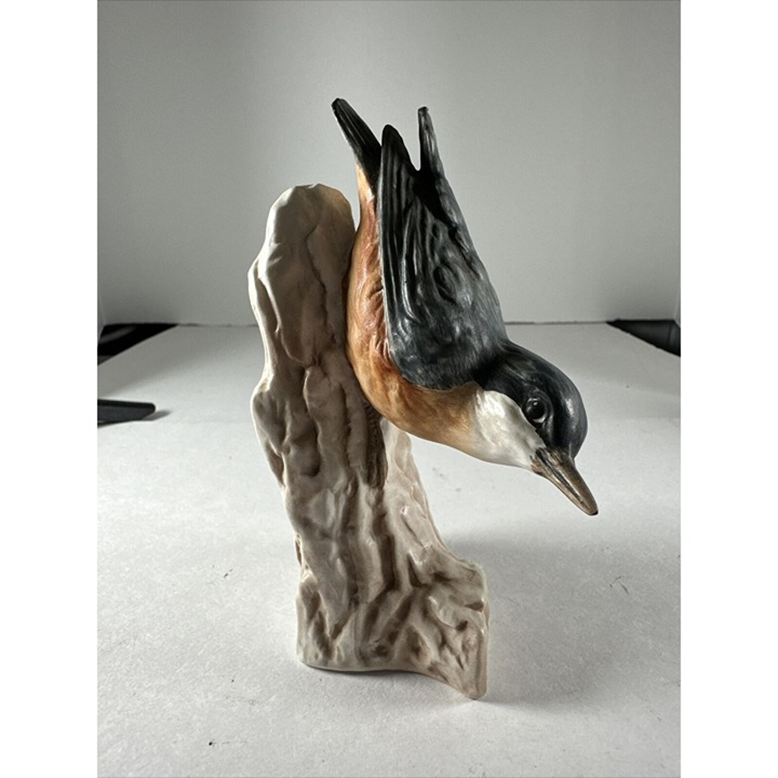 1967 Goebel CV84 Nuthatch Bird Figurine Matt Finish West Germany Orange Gray