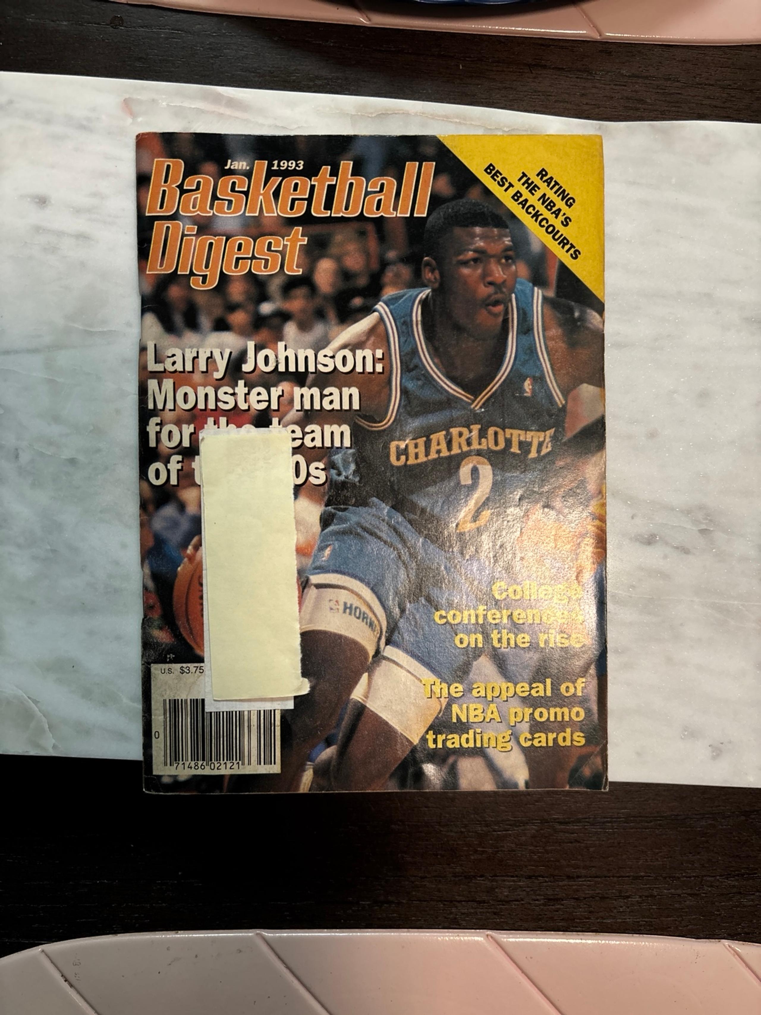 BASKETBALL DIGEST LARRY JOHNSON JANUARY 1993 ISSUE