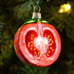 Anthropologie Half Tomato Ornament New Hand Blown Glass Rare Discontinued