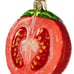Anthropologie Half Tomato Ornament New Hand Blown Glass Rare Discontinued