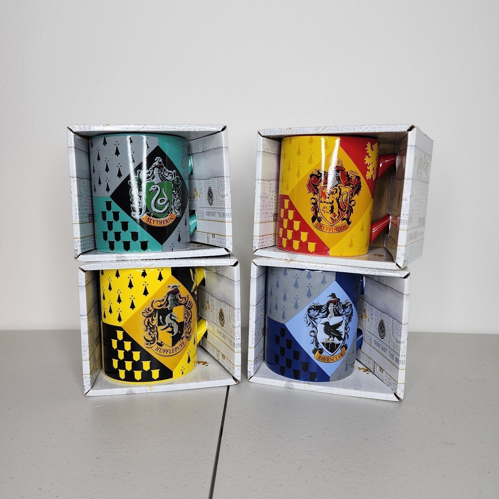 Harry Potter House Set of 4 Mugs 14 oz New