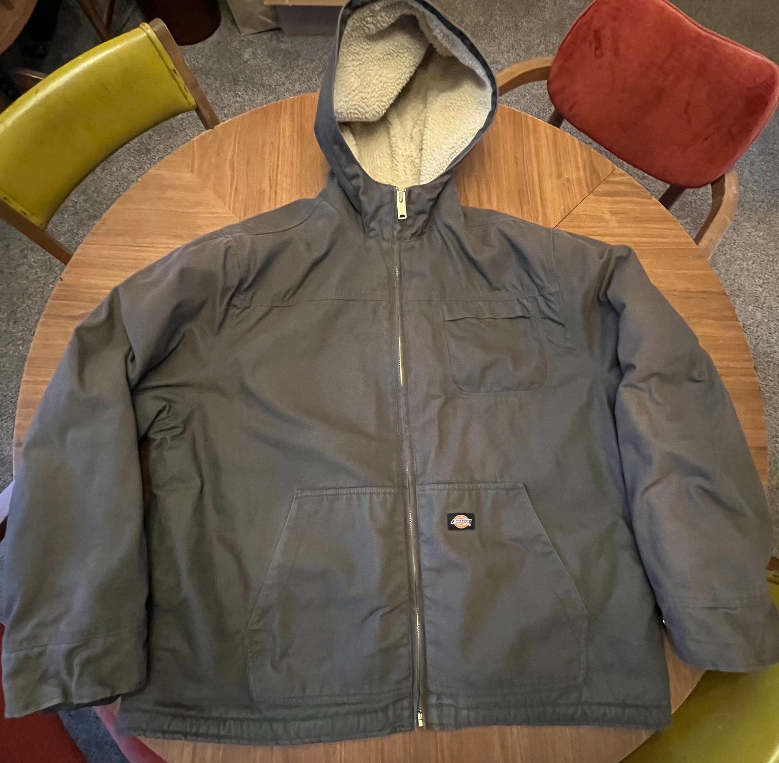 Dickies Men's Gray Duck Sherpa Lined Hooded Jacket