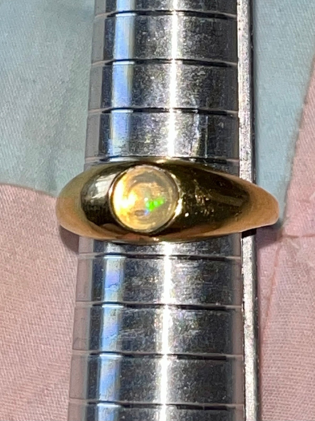 Vintage Sterling Silver vermeil welo opal signet ring