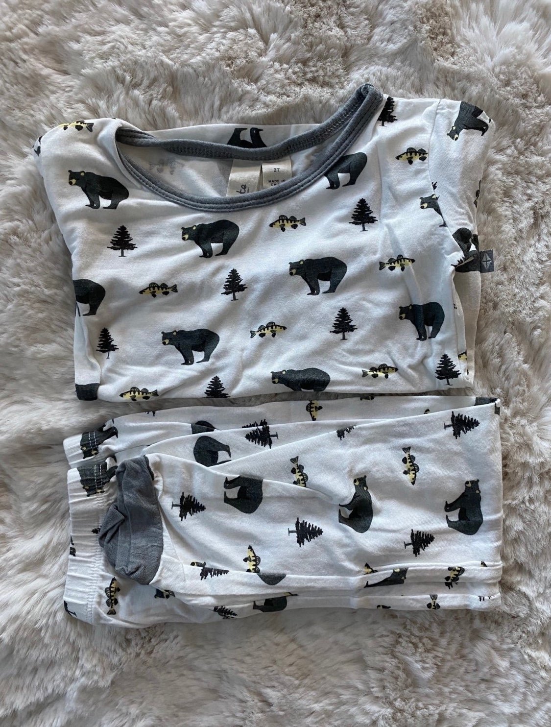 2T Baby Toddler Pajamas in Creek (Yellow Fish)