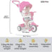 Toddler Tricycle Stroller Push Bike – Adjustable Trike for Baby, Toddler, Infant