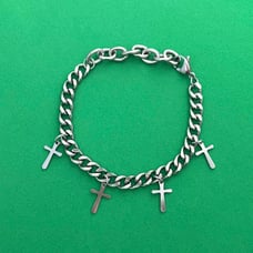 Link Chain Cross Charm Bracelet