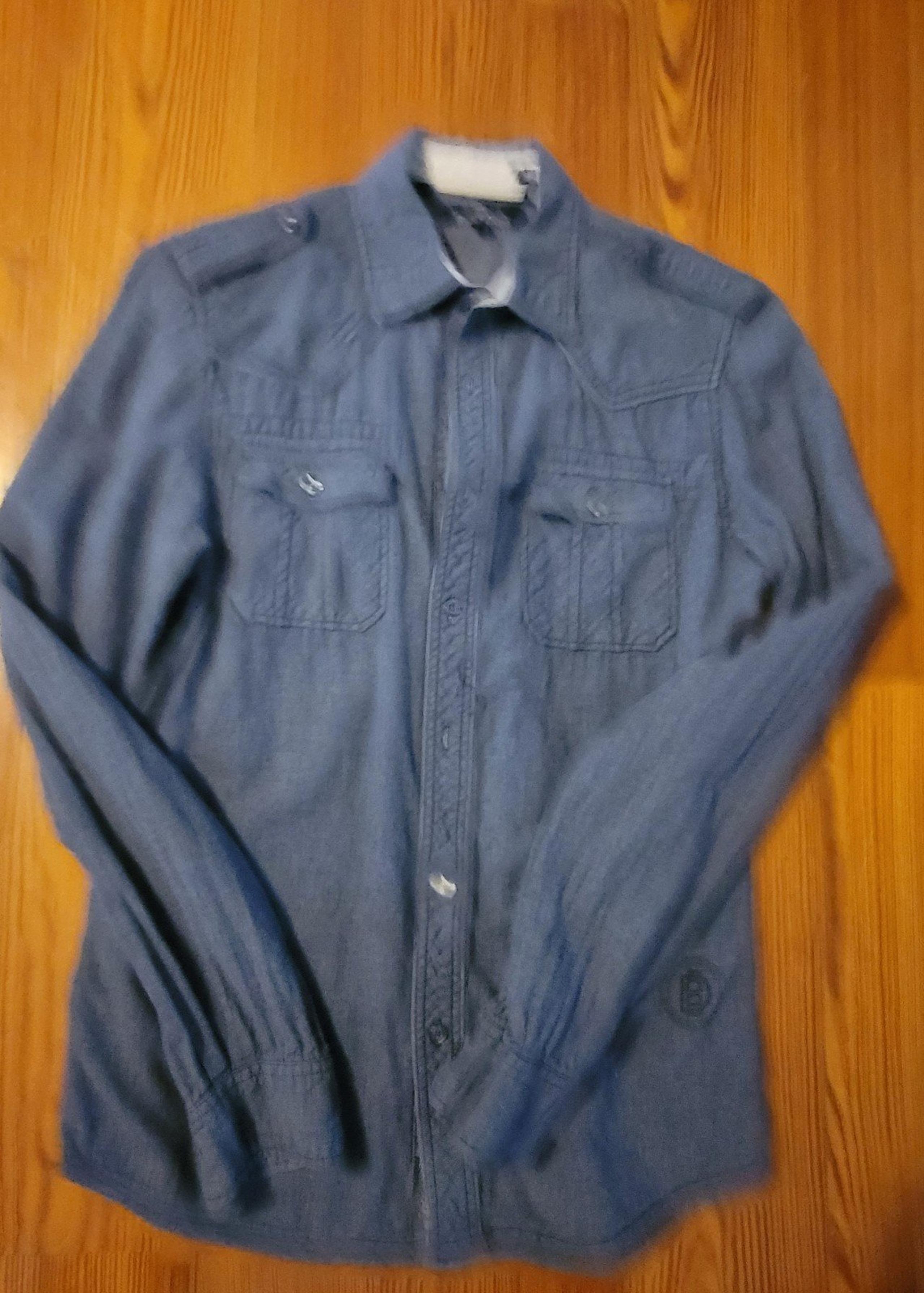 Buffalo David Bitton Denim blue men's shirt sz S