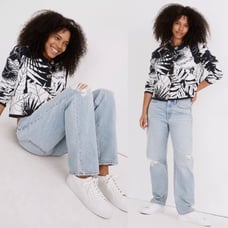 Madewell Relaxed Jeans in Cresthaven Wash Ripped Edition size 25