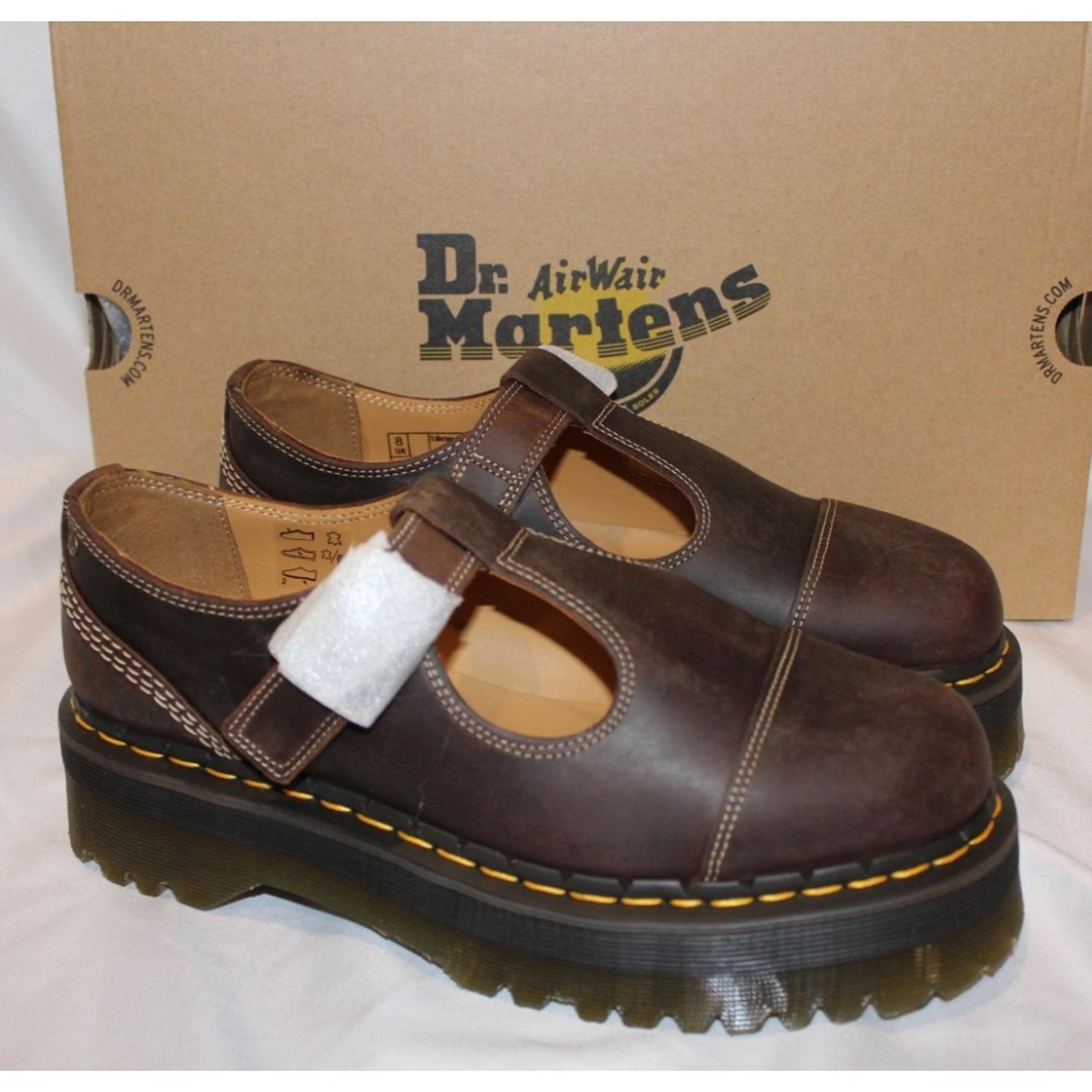 DR MARTENS WOMEN'S BETHAN CRAZY HORSE PLATFORM SANDALS SHOES US 10 NIB