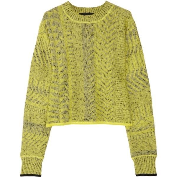 Alexander Wang Yellow Cropped Sweater S