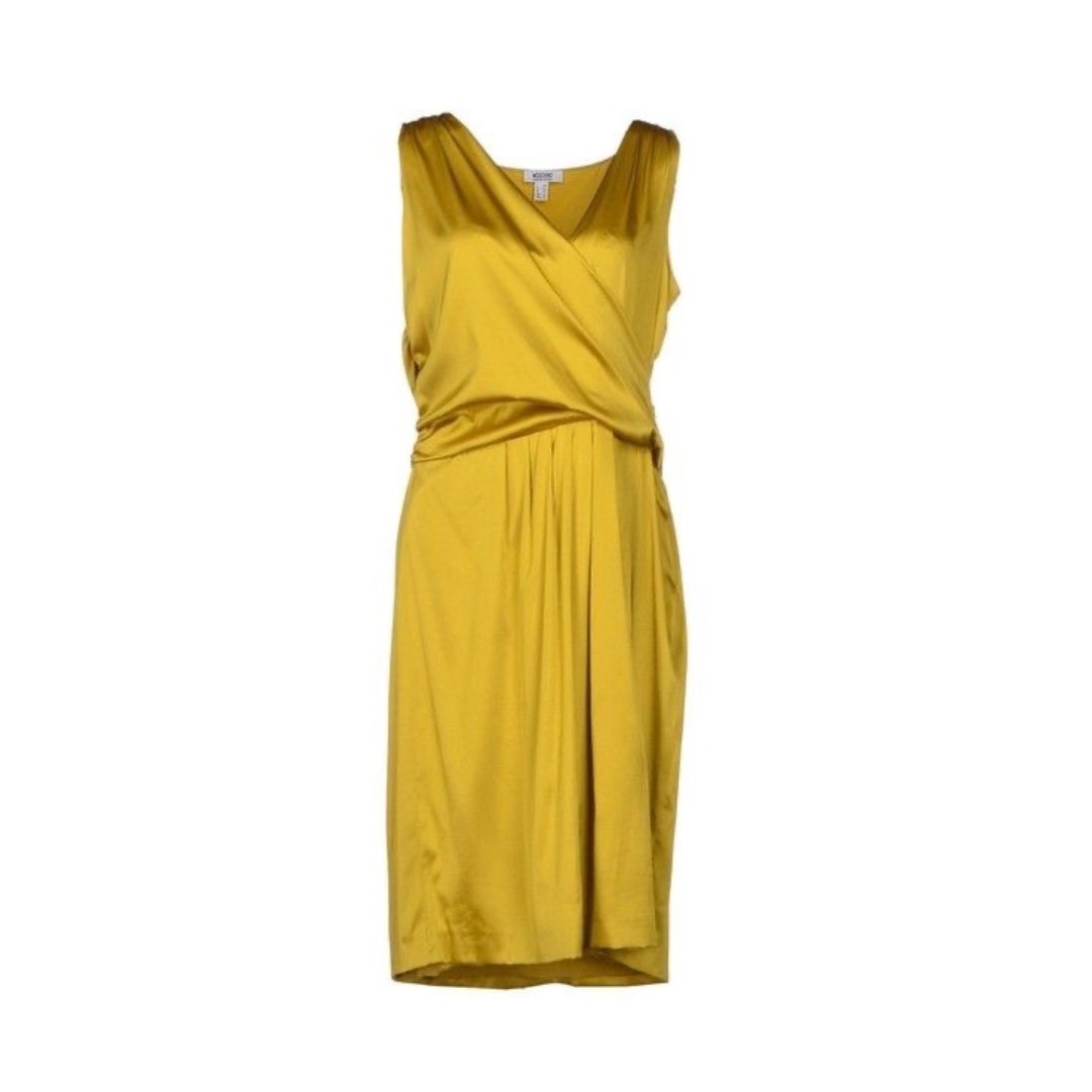 Moschino Cheap and Chic Knee-Length Sleeveless Dress in Mustard Yellow
