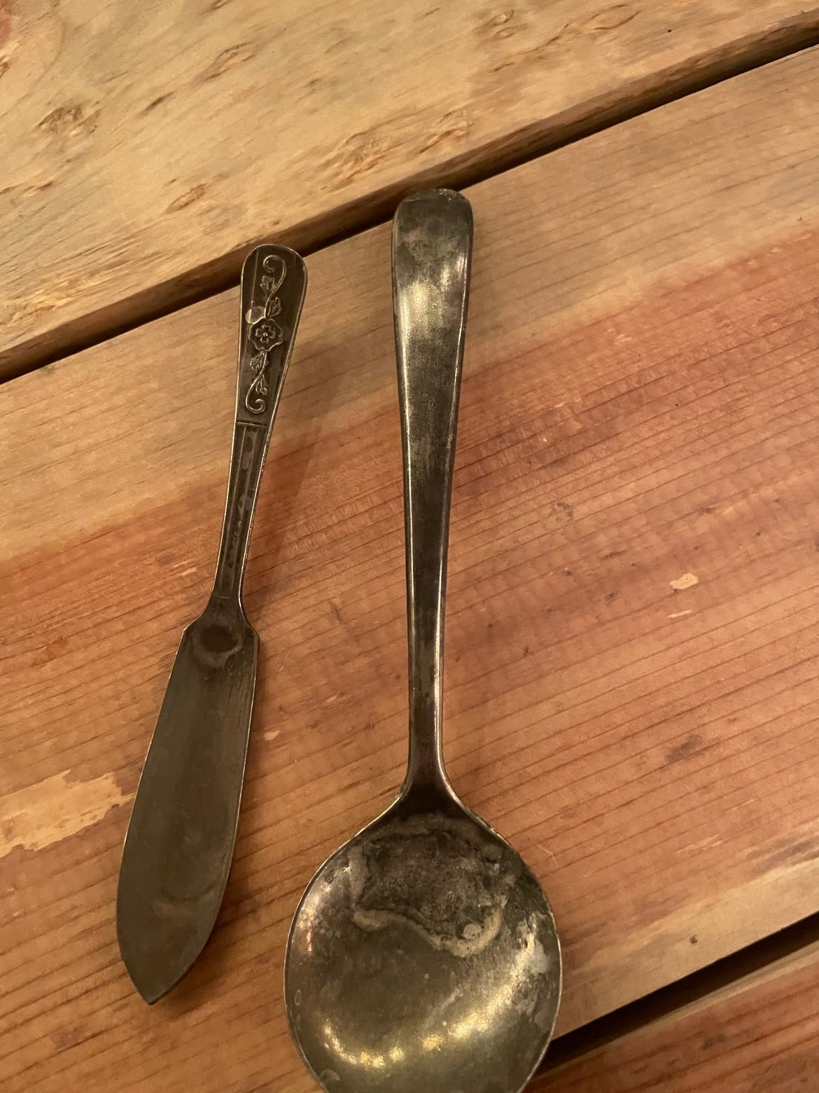 Vintage/ Antique Spoon & Fork - silver plated