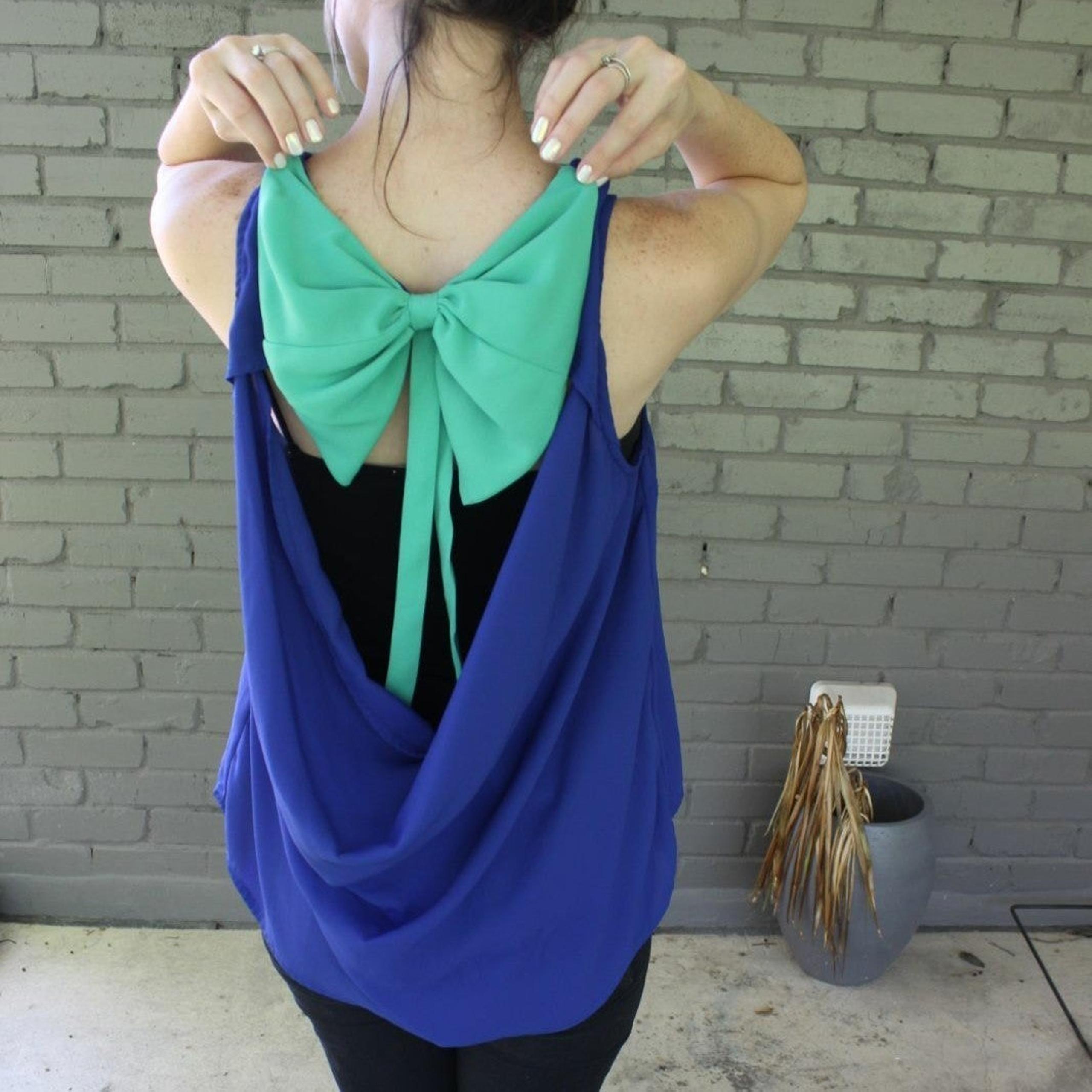 Bow Open Back Blouse