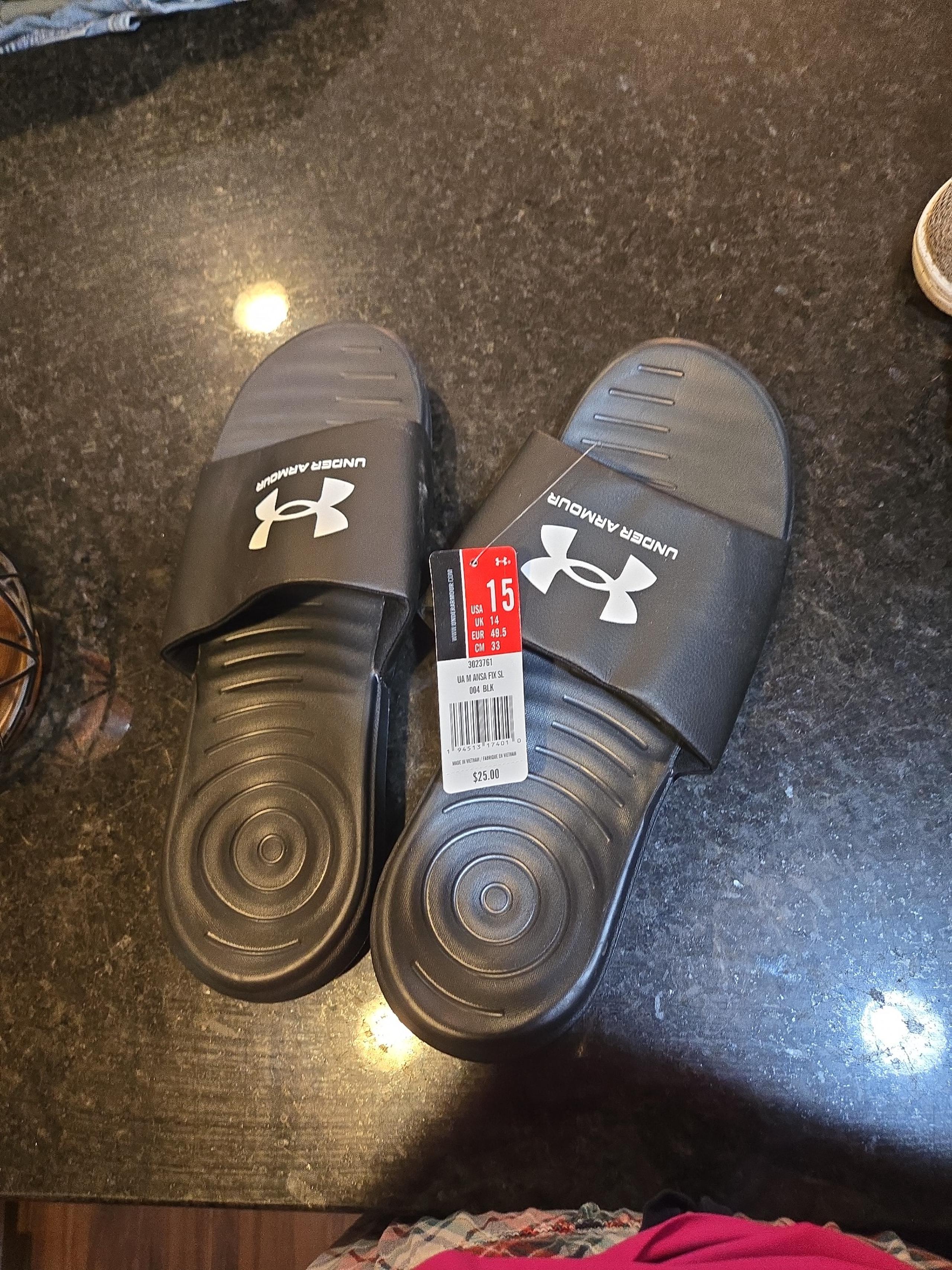 Under armour mens slide sandals size 15