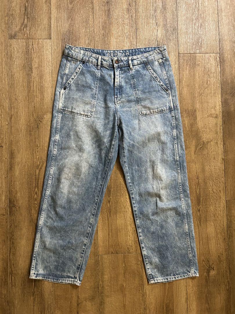 W28! DENHAM BONNIE DENIM Wide Denim Fatigue Type