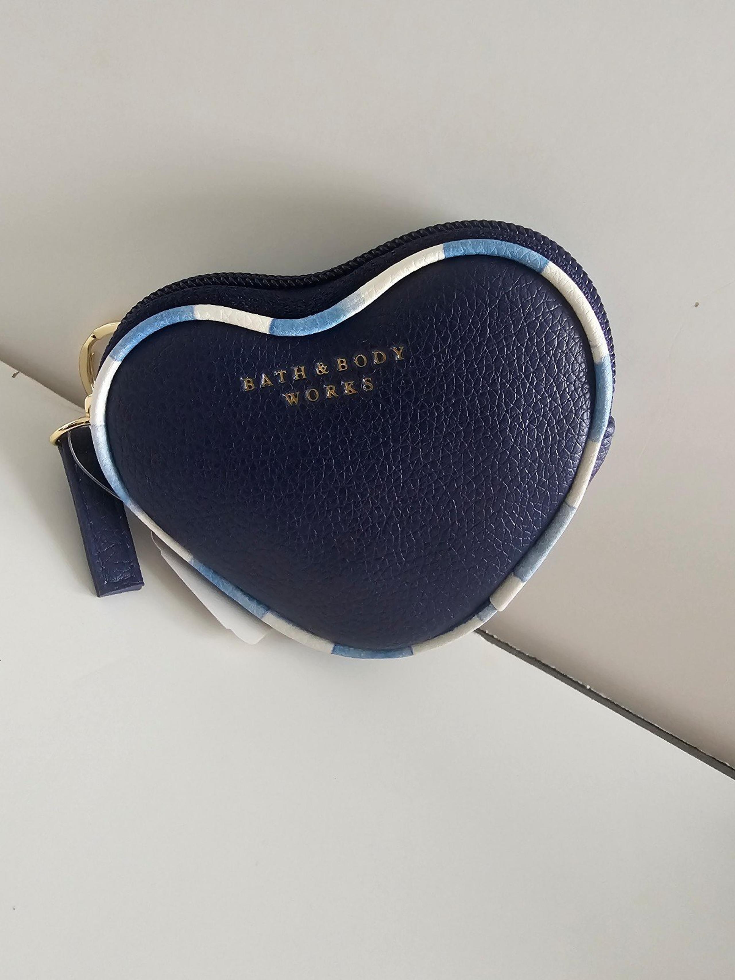 Bbw blue gingham coin purse heart shaped new w tags