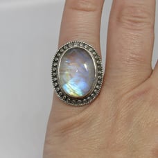Nicky Butler Sterling Silver 925 Oval Moonstone Ring - Sz 5.75