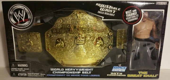 WWE Jakks Wrestling Exclusive World Heavyweight Championship Belt & Khali Figure